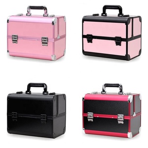 Train Cases Professional Travel Aluminum Makeup Bag Cosmetic Organizer Portable Box Premium Beauty Case