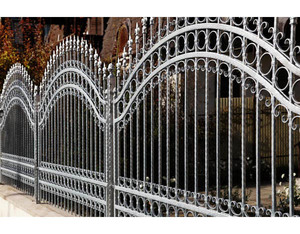 Durable anti climb high security wrought iron garden boundary wall fencing