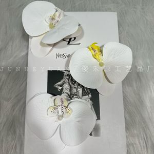 Fleur artificielle Junheyuan Phalaenopsis, branche unique, grande tête, pour pince à cheveux DIY, décoration de mariage, décoration intérieure - Product Image 4