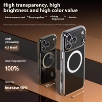 Funda Magnética Transparente 2 en 1 a Prueba de Agua y Golpes para Teléfono PC, para 17 Pro Max y Plus, Estilo Ins, con Logotipo Personalizado