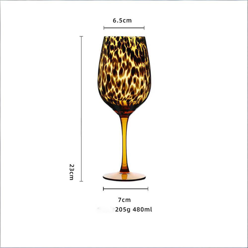 Verre à vin rouge-léopard