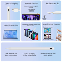 Stylet ABS PC avec corps en polycarbonate, chargement magnétique sans fil Type-C, rejet de la paume, fonction d'inclinaison, compatible iPad 2018-2026