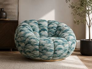 Tela de tapicería estampada con ondas de pinceladas abstractas en verde azulado y dorado, por yarda, textil artístico moderno para muebles, sofá y silla - Product Image 3