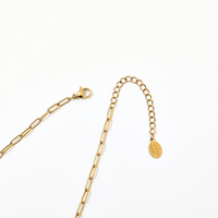 Collier pendentif cœur en acier inoxydable, breloque plate, chaîne fine, fermoir mousqueton, rallonge, diamant, plaqué or 14 carats, moderne et urbain