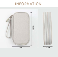 Sac de rangement pliable double couche étanche pour câbles, idéal pour les petits appareils électroniques, parfait pour les voyages, la maison, la garde-robe et le salon.