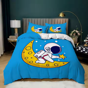 Luxury Custom Duvet Cover Set Star Astronaut 3D Digital Printing Cartoon <strong>Teenager</strong> Fashion <strong>Bedding</strong> Set - Product Image 5