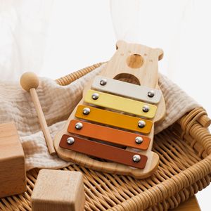Xylophone à percussion 5 tons en forme d'ours mignon, instrument et accessoire de musique éducatif pour l'éveil musical précoce, vente en gros - Product Image 3