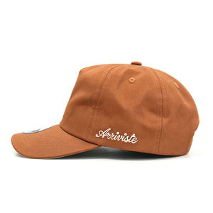Casquette de papa rétro personnalisée à 5 panneaux non structurée en coton avec logo brodé en relief, casquette de papa vintage à profil moyen - Product Image 2
