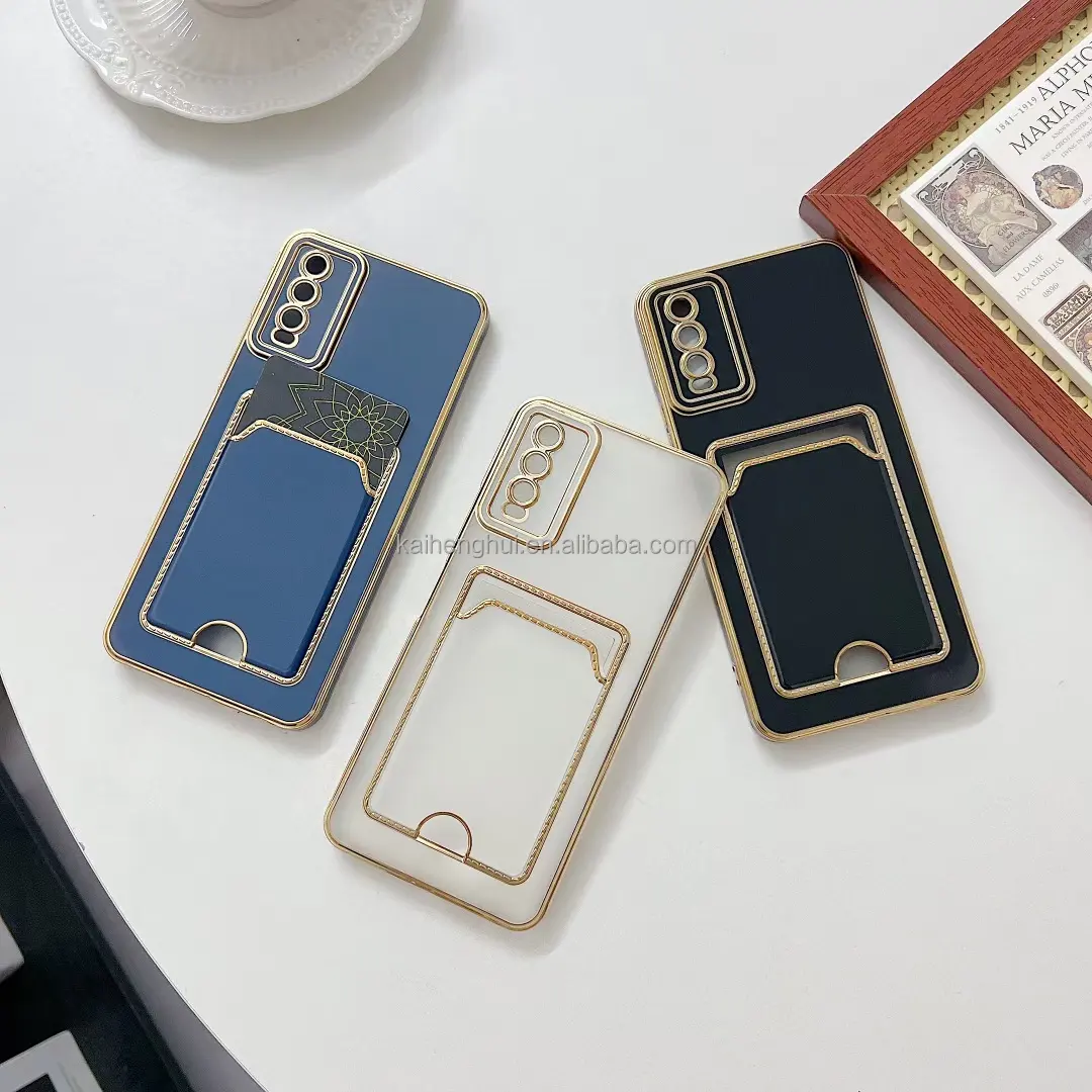 Factory hot sale Electroplated Soft Silicone Back Cover for oppo A73 4G 2020 REALME Narzo N55 Card Bag Plating Phone Case