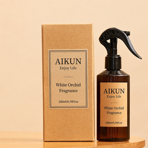 Aikun 200ML Green Round PET Kraft Lasting Any Scent Aroma Spray Bottle <b>Sticker</b> Logo Fragrance Spray Gift Box Set for Shop - Product Image 4