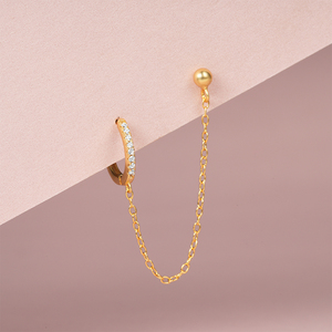CANNER Pendientes de Aro con Borla de Luna de Plata de Ley 925, Chapados en Oro de 18K y Zirconia 5A, Joyería para Bodas, Fiestas y Regalos - Product Image 3