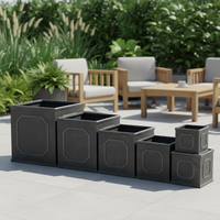 Grande jardinière Chelsea en fibre d'argile Cubo moderne avec trous de drainage pour une utilisation en intérieur/extérieur Décoration d'intérieur