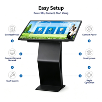 Kiosque interactif tactile 4K de 43 pouces, 20 points tactiles pour affichage d'informations dans les centres commerciaux, base en forme de K pour Windows