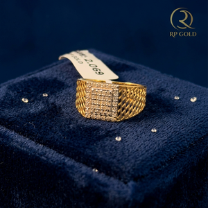 Luxury <b>gold</b> diamond <b>ring</b> for men with bold square design elegant statement jewelry perfect for weddings parties and gifts - Product Image 2