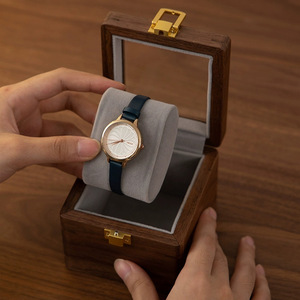Solid Wood <b>Watch</b> Box Walnut Rectangle 10.5x9.5x8.5cm Transparent Lid Protective Storage <b>Case</b> for Mechanical <b>Watches</b> - Product Image 3