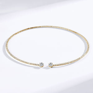 <span class=keywords><strong>Collar</strong></span> Fino y Elegante para Mujer con Colgante de Corazón de Moissanita de 0.8CT y 6mm en Plata de Ley 925, Gargantilla Sencilla de Joyería - Product Image 5