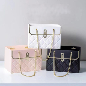 2025 Ngày Valentine Sang Trọng Bó Hoa Bao Bì Quà Tặng Giấy Tote Túi Kim Loại Chuỗi Bền Nhiều Lớp Nến Thủ Công Lưu Trữ - Product Image 5