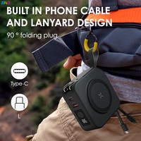 Banque d'alimentation magnétique 22,5 W 10000 mAh avec prise murale CA intégrée + câbles CE ROHS FCC Charge sans fil 15 W Chargeur portable PB74