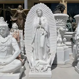 BLVE-estatua de mármol blanco de tamaño real para decoración de Iglesia, escultura de piedra de la Santa María, para jardín al aire libre