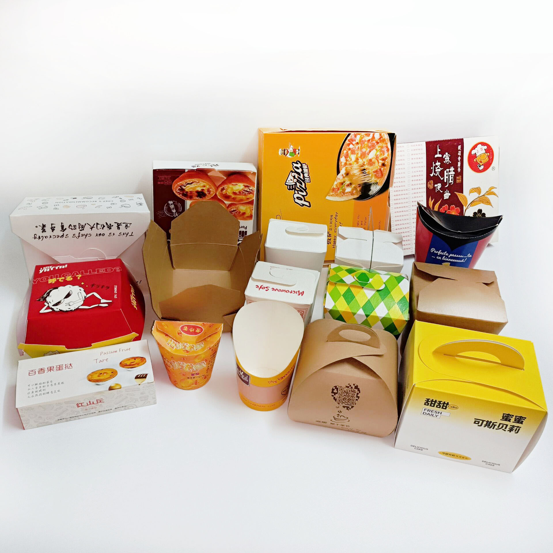 SP2817 Disposable Takeaway Food Cartons in a Variety of Sizes, Colors and Styles, Food Paper Box