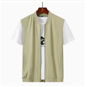 Gilet Estivo da Uomo <span class=keywords><strong>Taglie</strong></span> <span class=keywords><strong>Forti</strong></span>, Sottile ed Elastico, con Scollo a V e Chiusura a Cerniera, Antipiega, in Poliestere, Multitasche, Casual, Senza Maniche - Product Image 3