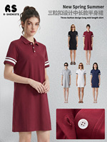 Robe longue en cachemire mélangé à rayures contrastées, style Old Money, robe de vacances chic à trois boutons et manches longues pour femmes