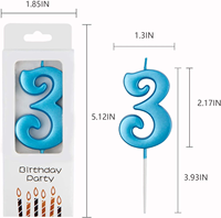 Grandes fournitures de décoration de gâteaux numériques dorés Boîte à bougies d'anniversaire numérique créative pour les besoins de fête Vente en gros Produits du Nouvel An