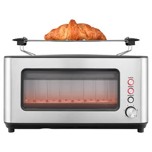 <span class=keywords><strong>Grille</strong></span>-<span class=keywords><strong>pain</strong></span> <span class=keywords><strong>vintage</strong></span> à 2 tranches en acier inoxydable avec verre transparent 6 niveaux de brunissage et dégivrage pour la maison ou l'hôtel - Product Image 3