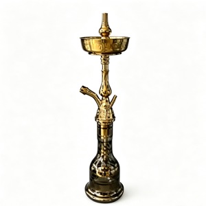 Chicha égyptienne KM <span class=keywords><strong>Khalil</strong></span> <span class=keywords><strong>Mamoon</strong></span> de grande taille, couleur dorée, technique miroir fabriquée en usine, pour voyage, fête, camping, vente en gros à prix abordable - Product Image 1