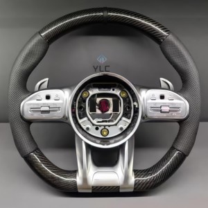Volant personnalisable en cuir semi-perforé en fibre de carbone pour <span class=keywords><strong>Mercedes</strong></span> <span class=keywords><strong>Benz</strong></span> W204 W205 W212 W213, modèle libellule - Product Image 1