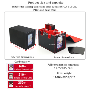    Caja de Cartas de Cuero PU para más de 100 Cartas con Doble Funda, Contenedor para Almacenamiento de Cartas MTG Magic con Ventana de Visualización y Separador de PP - Product Image 2