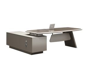 Grand <span class=keywords><strong>bureau</strong></span> de direction en L 2,4-<span class=keywords><strong>3M</strong></span> 1800D, poste de travail de salle de réunion exécutif avec armoire latérale multi-tiroirs verrouillable intégrée - Product Image 2