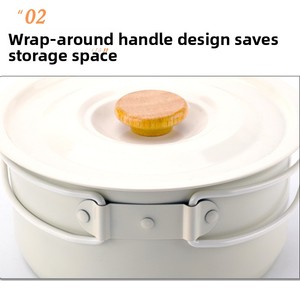 Ensemble complet d'ustensiles de cuisine pour le camping en plein air avec poêle, bouilloire, couvercle en acier, compatibilité universelle avec les réchauds - Product Image 4