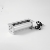 Mobilier de bureau intelligent en alliage d'aluminium de type européen Prise de courant motorisée pour table à rotation rabattable Prise de courant