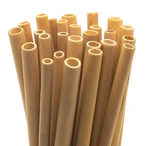 Canudo de bambu descartável, canudo de bambu com logotipo personalizado, 100 peças, para venda