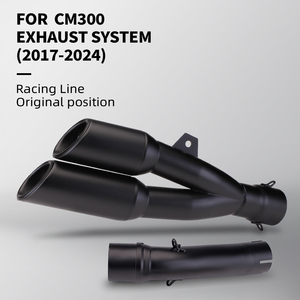 2017 2024 CM500 CMX500 <span class=keywords><strong>CM300</strong></span>反叛500摩托车排气改装滑动式双排气出口新条件消音器管 - Product Image 2