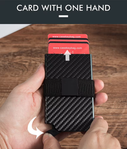 Business Minimalist Carbon Fiber <b>RFID</b> Blocking Credit Card Holder Pop Up Cards 4-6 Cards Slim <b>Wallet</b> <b>for</b> <b>Men</b> - Product Image 6
