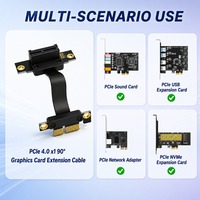 Cable Riser PCIe 4.0 X1 Blindado, Cable de Extensión en Ángulo Recto de 90 Grados, 16 Gbps de Alta Velocidad, Montaje Vertical Flexible para Tarjeta de Red