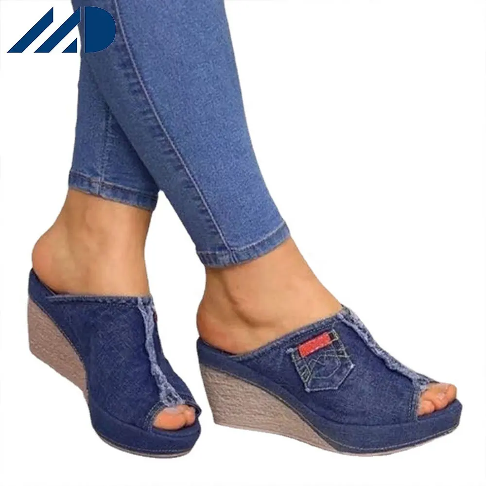 Nuova estate di alta qualità Casual 35-43 Yard sandali in Denim donna 2024