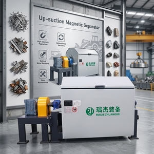 Séparateur magnétique à tambour à aspiration industrielle, moteur automatique pour l'élimination des impuretés ferreuses, rouleau magnétique, marque Ruijie, 380V MSW <span class=keywords><strong>IBA</strong></span> - Product Image 1