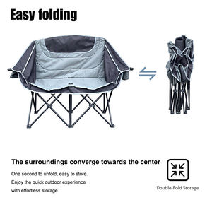 Double Camping Chair Two Seat Oversized Heavy Duty <b>Loveseat</b> for Adults Portable Folding XL 2 Person Couch - Product Image 3