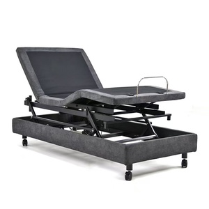 Cama Eléctrica Ajustable con Estructura de Madera, Motores Dobles, Elevación Paralela, Control Remoto, Función de Masaje, 10 Años de Garantía, para Dormitorio/Apartamento - Product Image 1