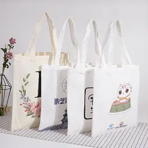 Custom Logo Tote Bag Reusable Shopping Bags Women Cotton Canvas Bag