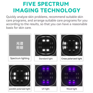 Analyseur de peau professionnel pour salon de beauté, technologie brevetée Ai Intelligent 5 Spectrum, imagerie HD, détection faciale - Product Image 6