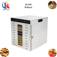 Handgemaakte Slangvormige Kinderen Voedsel Dehydrator 8 Trays RVS 220/380V 30-90 Biltong Beef Jerky Fruit Groenten Machine