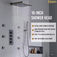 Système de douche thermostatique en gros OEM avec six jets corporels et pommeau de douche pluie, ensemble de robinetterie de douche corps entier JetsBath