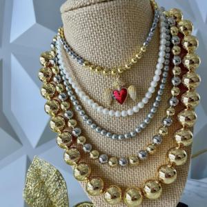 สร้อยคอจี้ปีกรูปหัวใจทับทิมและสร้อยคอทองแดงชุบทอง18K สำหรับผู้หญิงหรูหรา - Product Image 2