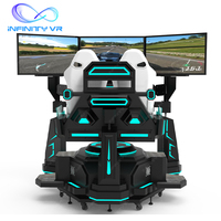 Simulador de Carreras VR Compacto con Triple Monitor, Movimiento Hidráulico 3DOF, Máquina de Juegos Arcade de 2 Asientos para Kioscos de Centros Comerciales y FEC