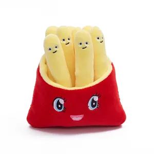 Funny Cartoon French Fries Stuffed Throw Food Pillow Plush Chips Hamburg Pillow Pizza Food Cushion Pillow Toy