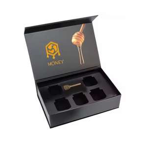 Papel de lujo Cartón Miel Tarro Botella Embalaje Personalizado Vacío Elegante Magnético Miel Caja de embalaje - Product Image 1